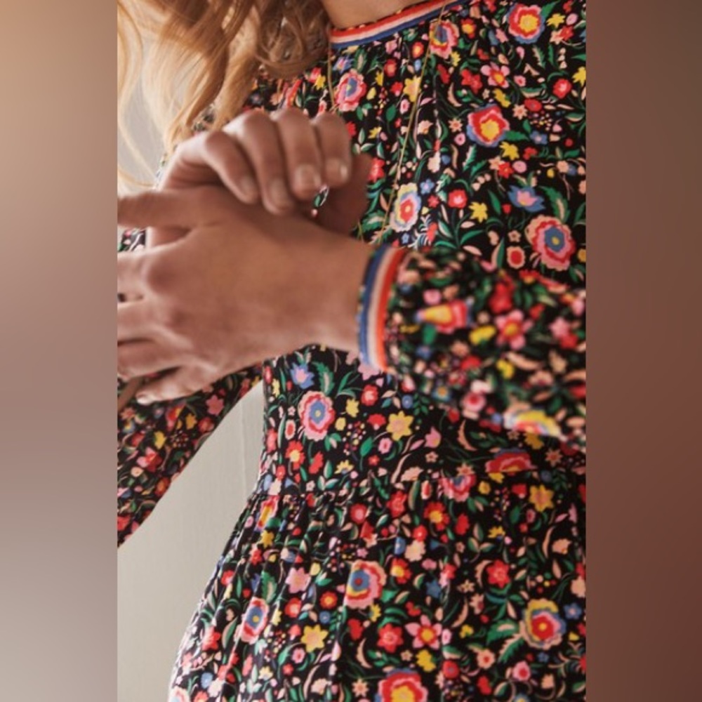 Boden Embroidered Jersey Midi Dress